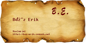 Búz Erik névjegykártya